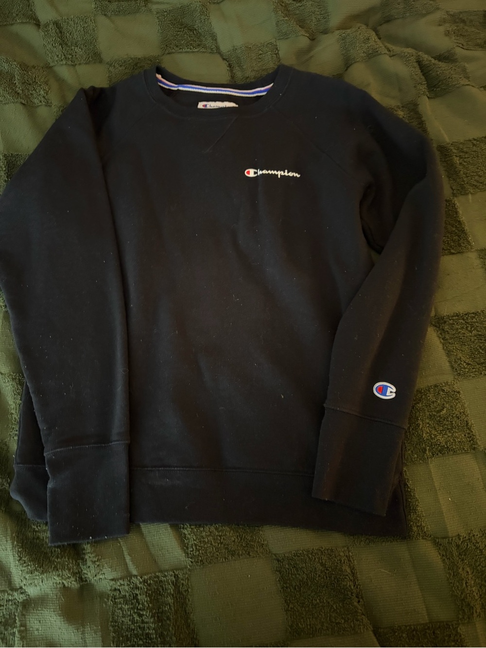 Champion Black Crewneck Sweatshirt with Small Logo
